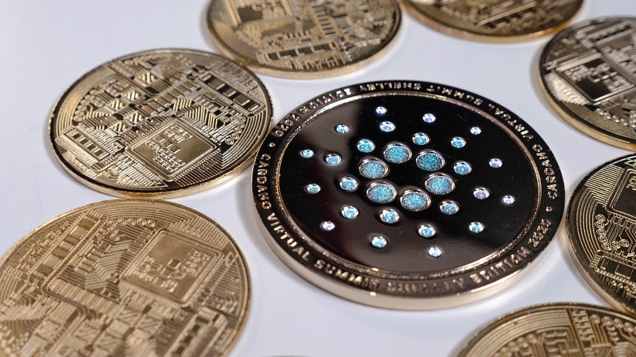 A physic currency with Cardano logo